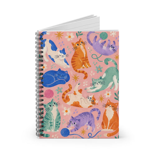 Cat Pattern:  Spiral Ruled Notebook