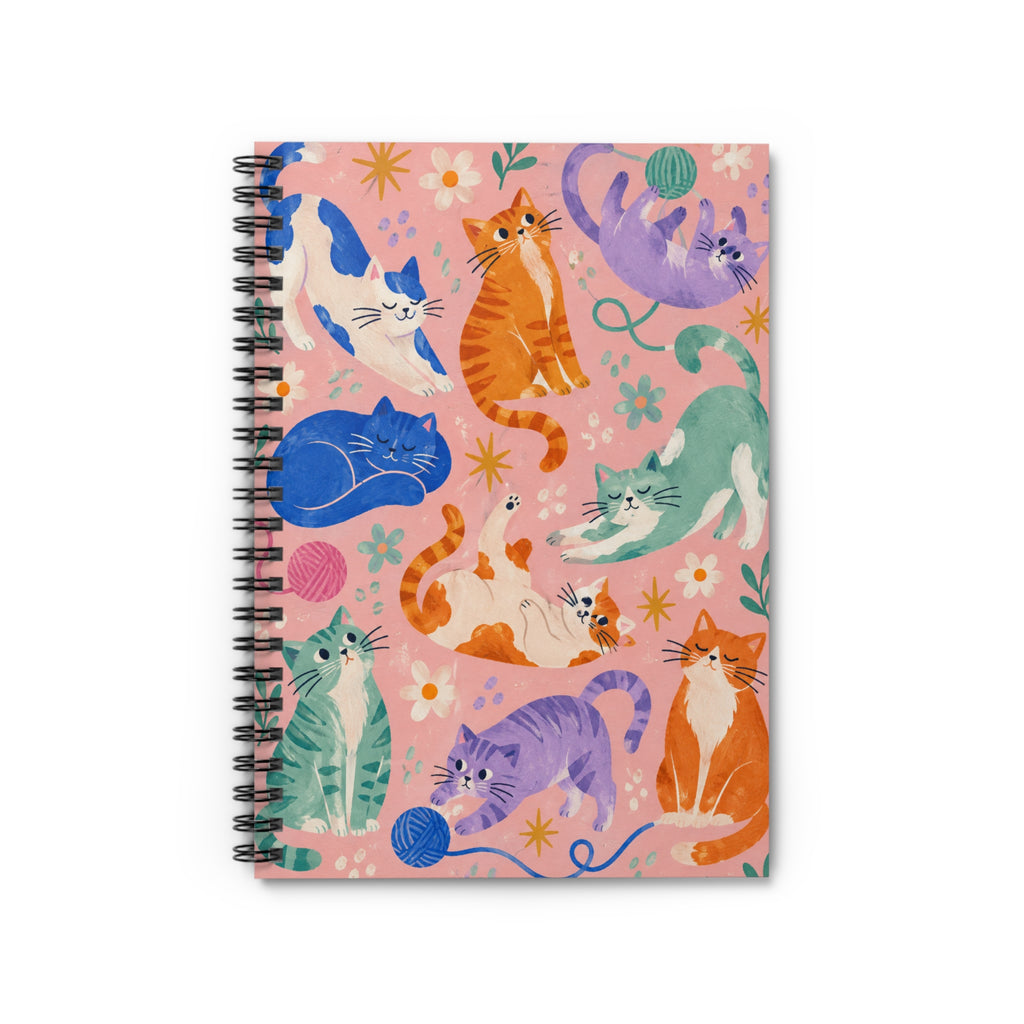 Cat Pattern:  Spiral Ruled Notebook