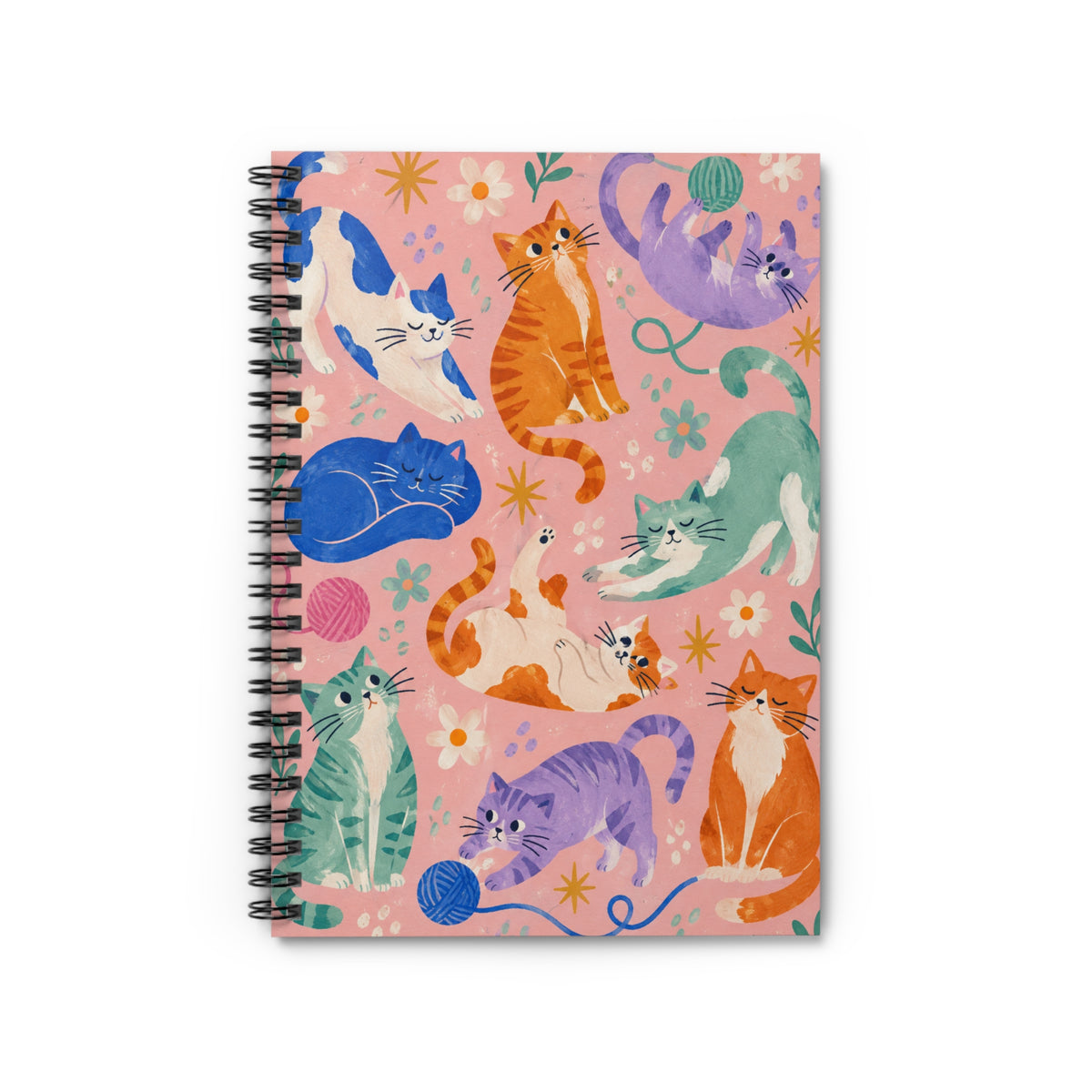 Cat Pattern:  Spiral Ruled Notebook