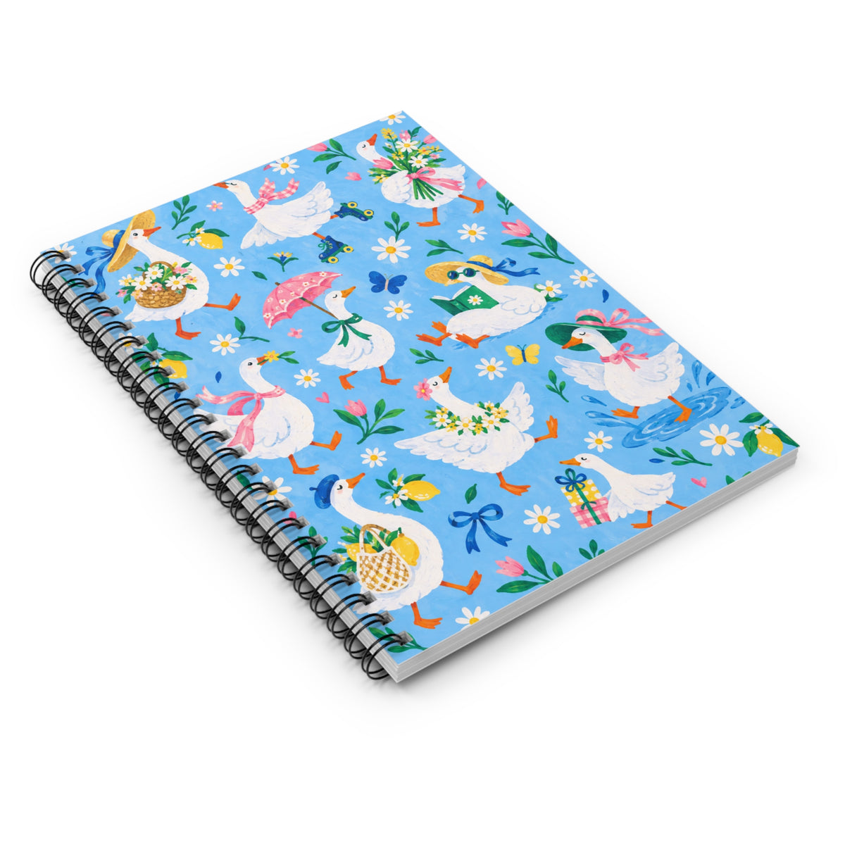 Goose Parade Spiral Ruled Notebook