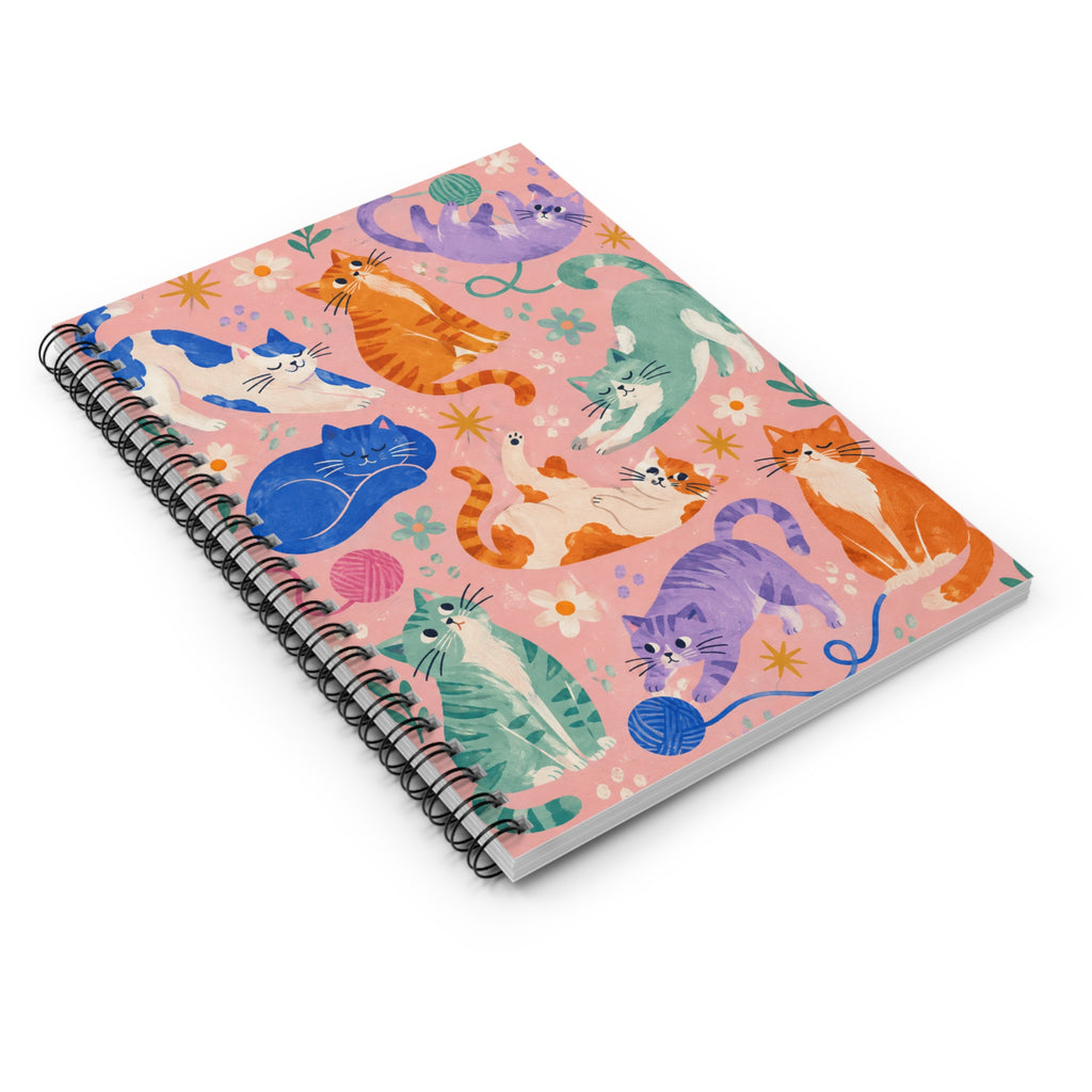 Cat Pattern:  Spiral Ruled Notebook