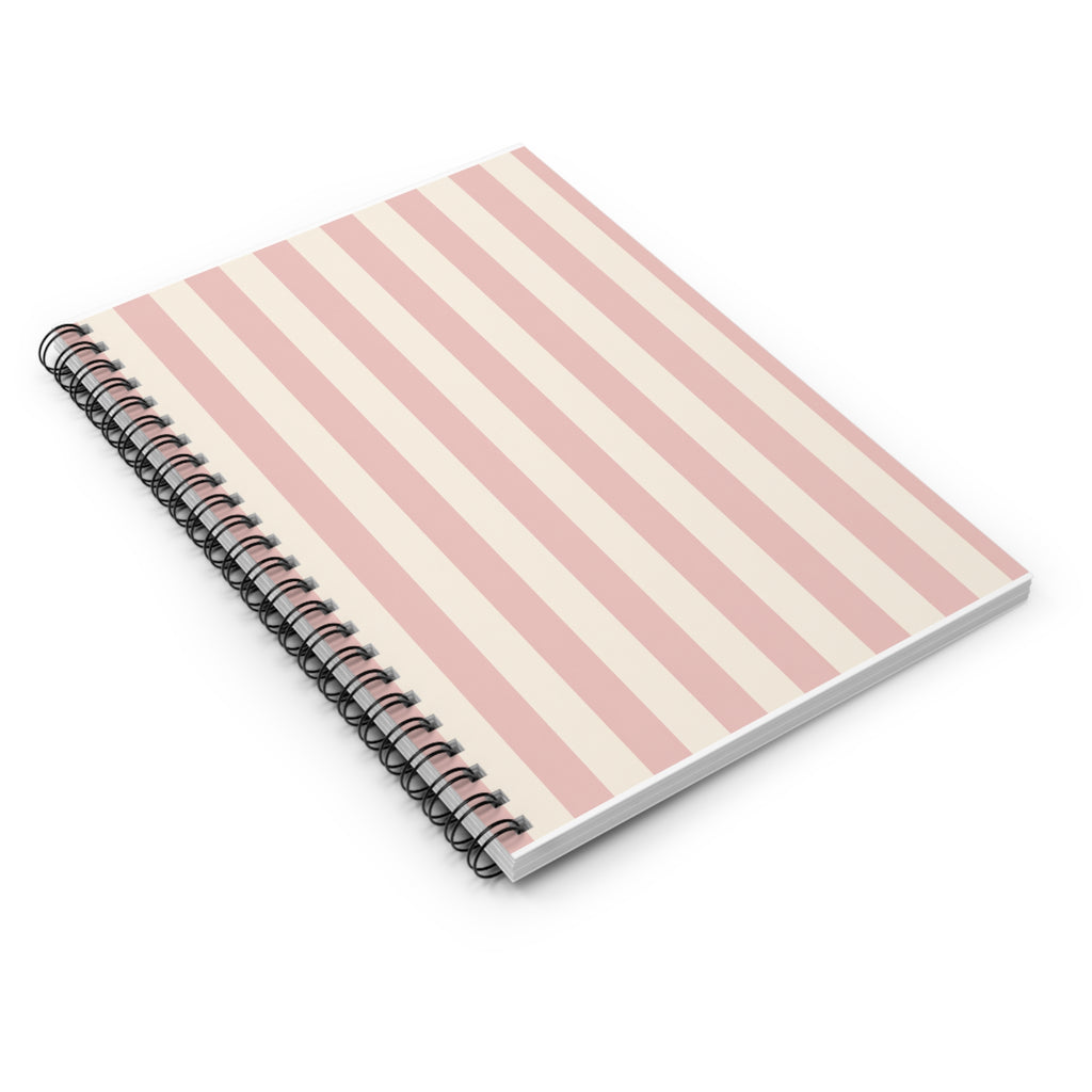 Rosa Blush:Striped Spiral Notebook