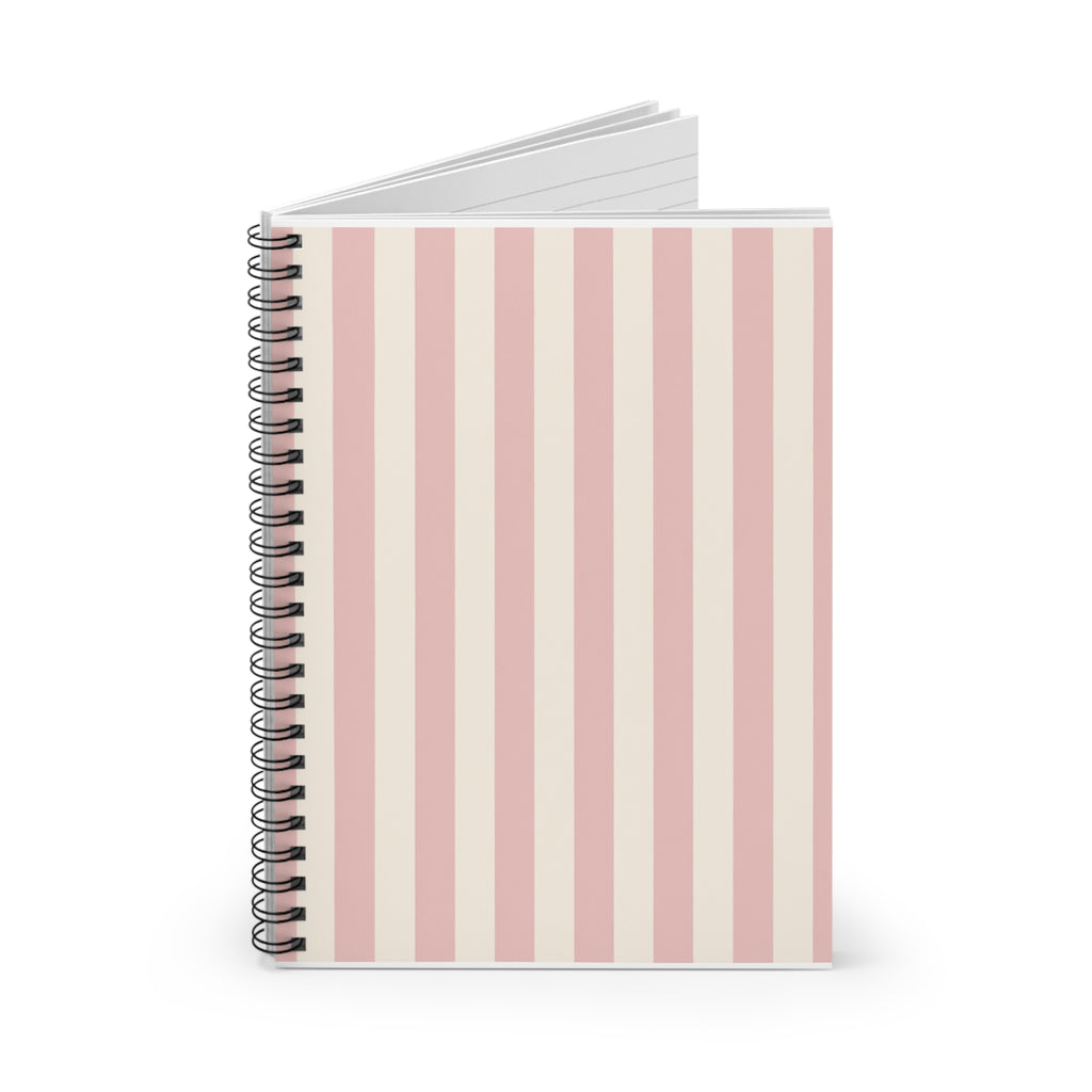 Rosa Blush:Striped Spiral Notebook