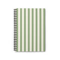 Olive Grove: Sage Green + Cream Stripe Spiral Notebook