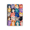 Colorful Cat Pattern Spiral Ruled Notebook